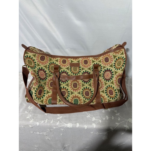Adrienne‎ Vittadini Floral Tapestry Duffle Bag Travel Carry On - Picture 1 of 7